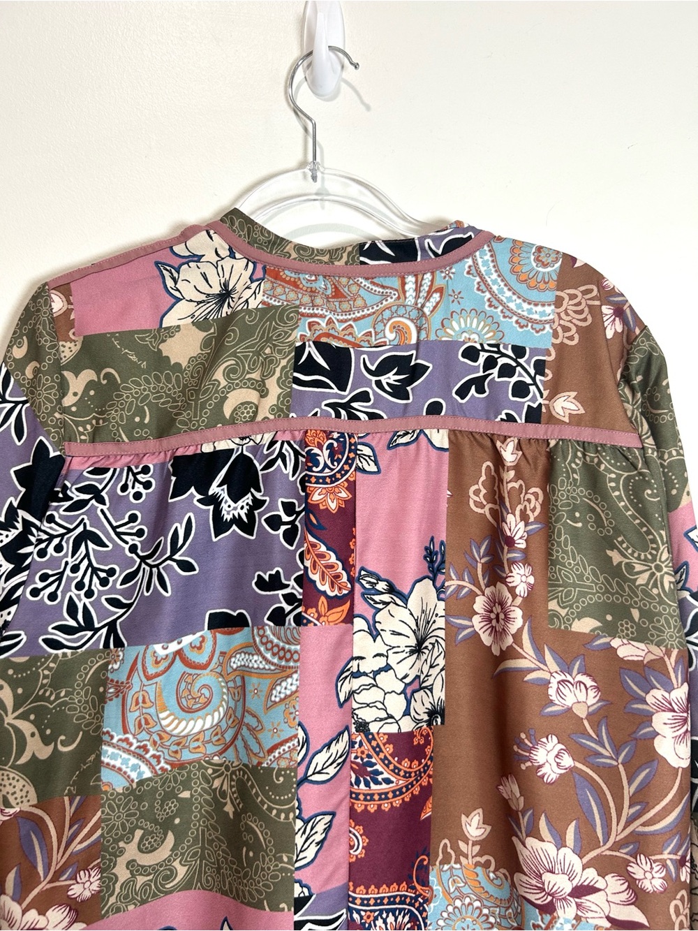 Soft Surroundings Tunic Top Patchwork Floral Paisley Women L Alvadore Fleur Boho - Picture 14 of 16